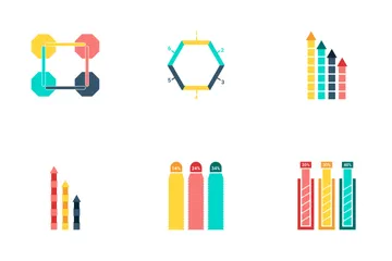 Infografik Balken- und Kreisdiagramm Band 4 Symbolpack