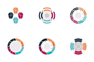 Infografik Balken- und Kreisdiagramm Band 6 Symbolpack