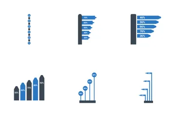 Graphique à barres et secteurs d'infographie Vol 1 Pack d'Icônes