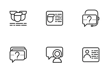 Información y chatea con nosotros Paquete de Iconos