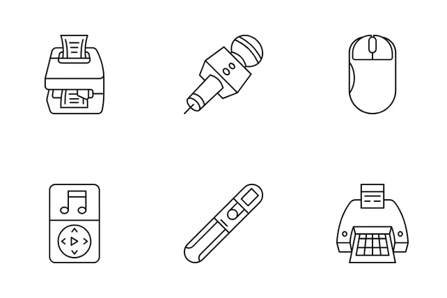 Input Device Icon Pack - 30 Line Appliances Icons | SVG, PNG, ICO Available