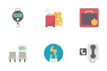 Instalaciones y servicios del aeropuerto Paquete de Iconos