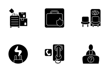 Instalaciones y servicios del aeropuerto Paquete de Iconos