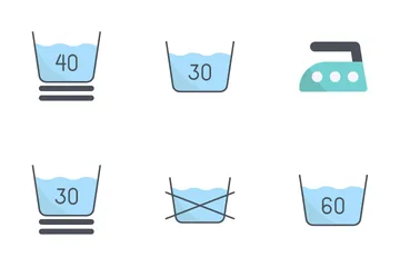 Instruções de lavanderia Pacote de Ícones
