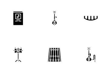 Instrumento musical de cordas de violino Pacote de Ícones