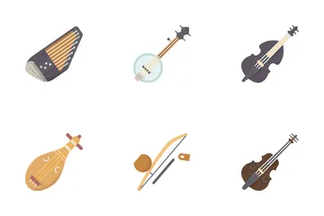 Instrumentos de cuerda Paquete de Iconos