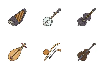 Instrumentos de cuerda Paquete de Iconos