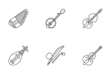 Instrumentos de cuerda Paquete de Iconos