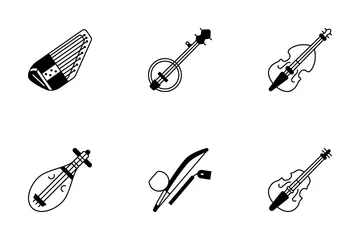 Instrumentos de cuerda Paquete de Iconos