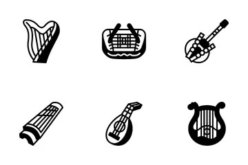 Instrumentos de cuerda Paquete de Iconos