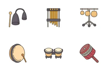 Instrumentos de percusión Paquete de Iconos