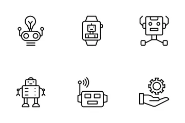 Inteligencia robótica y artificial Paquete de Iconos