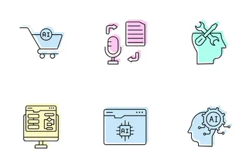Intelligence artificielle 5 Pack d'Icônes