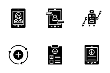 Intelligence artificielle dans les soins de santé Icon Pack