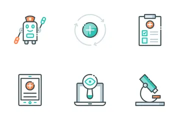Intelligence artificielle dans les soins de santé Pack d'Icônes
