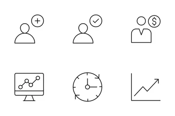 Interfaz de usuario de línea delgada Paquete de Iconos