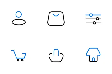 Interfaz móvil de compras en línea Icon Pack