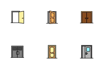 Interior Doors Types Icon Pack