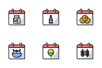 International Food Calendar Icon Pack
