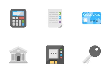 Internet et services bancaires Icon Pack