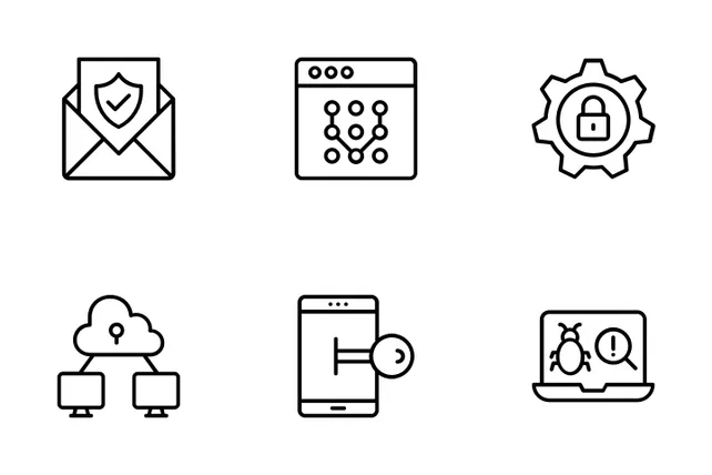 Internet Security Icon Pack - 100 Line Crime & Security Icons | SVG ...