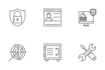 Internet Security Line  Icon Pack