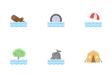 Inundación de desastre Paquete de Iconos