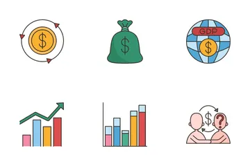 Investimento em ações Pacote de Ícones