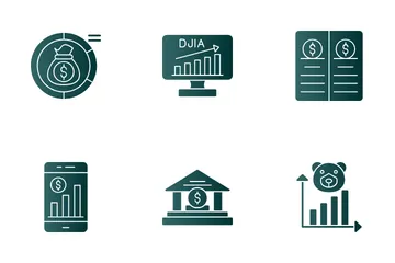Investing Glyph Gradientav Icon Pack