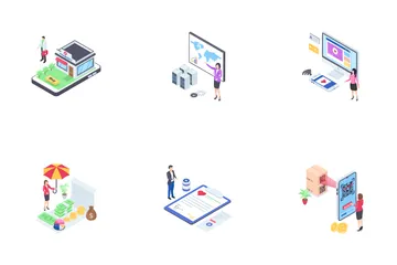 Business and Finance Isometric Icon Pack