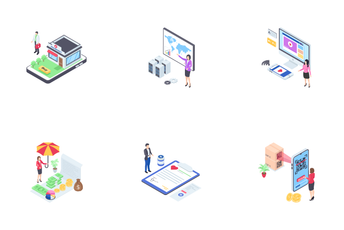 Business and Finance Isometric Icon Pack