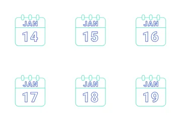 Januar Datum Symbolpack