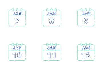 Januar Datum Symbolpack