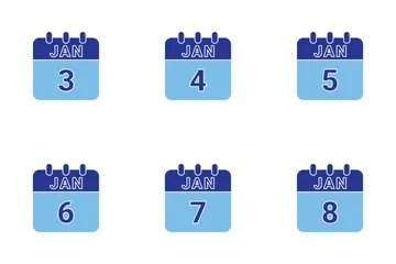 Januar Datum Symbolpack