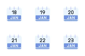 Januar Kalender Symbolpack