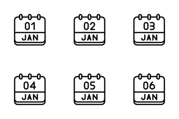 Januar Kalender Symbolpack