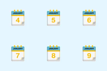 Januar Kalender Symbolpack