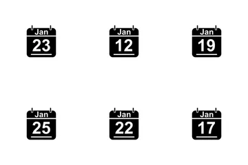January Calendar 2017 - 3 - Glyph Icon Pack