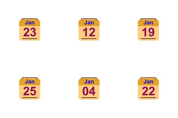 January Calendar 2017 - 4 - Flat Icon Pack