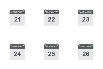 January Calendar Icon Pack