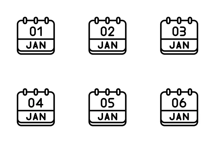 Download January Calendar Icon pack Available in SVG, PNG & Icon Fonts