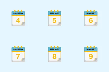 1月のカレンダー アイコンパック