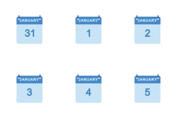 January Calendar Icon Pack