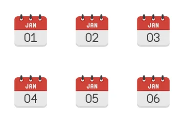 January Calendar Icon Pack