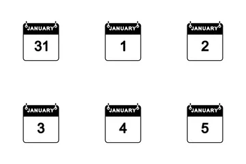 January Calendar Icon Pack