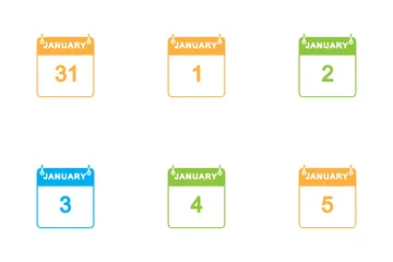 January Calendar Icon Pack