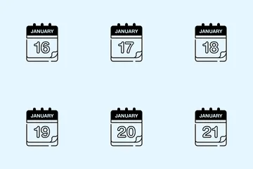 January Calendar Icon Pack