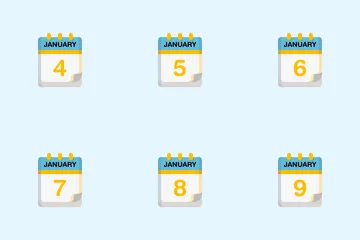 January Calendar Icon Pack