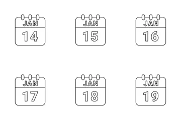 Date de janvier Pack d'Icônes