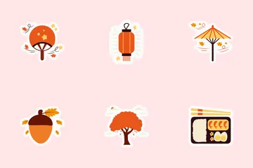 Japanese Autumn Sticker Icon Pack